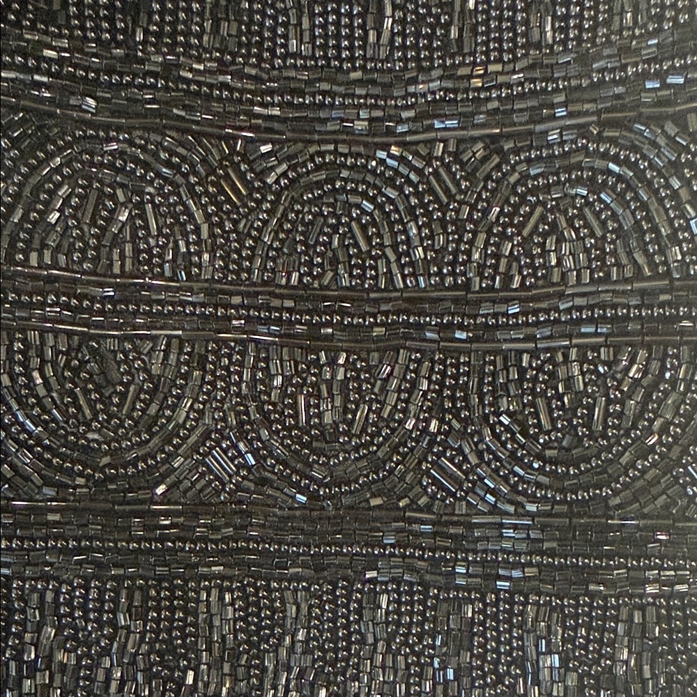 Hillard & Hanson Black Beaded Clutch with Gold Chain - Picture 5 of 8